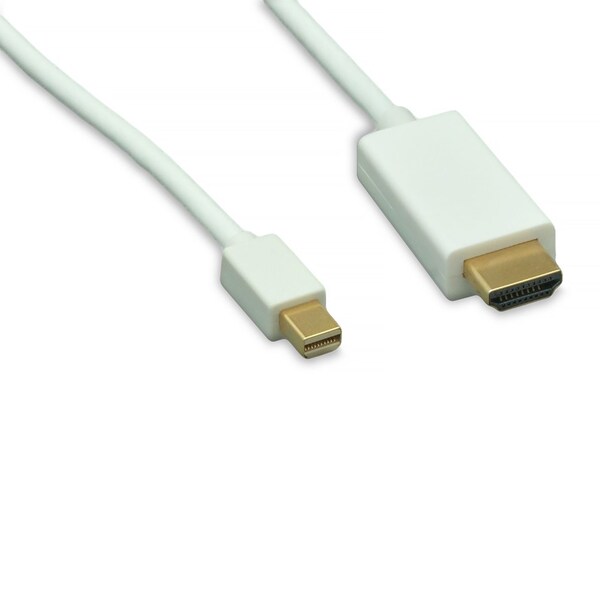 Enet ENET HDMI A/V Cable - 6 ft HDMI/Mini DisplayPort A/V Cable - 32 AWG - White HDMIM-MDPM-WH-6F - main